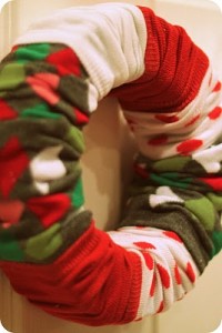 Christmas sock wreath 